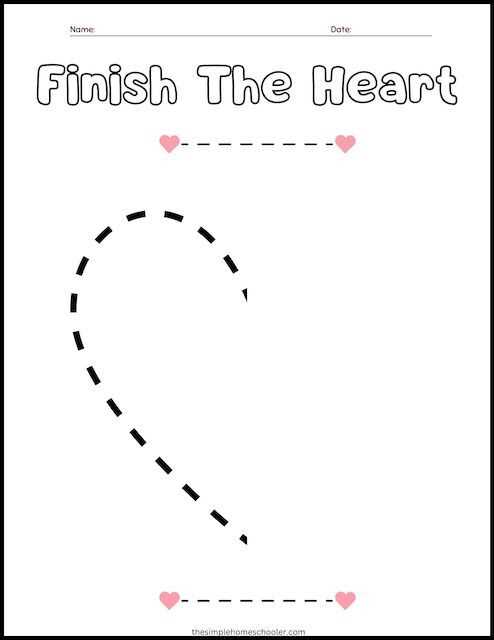 tracing heart worksheet