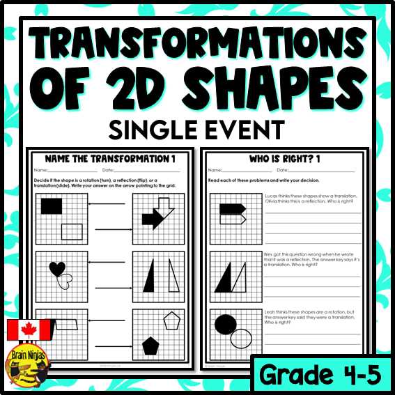 translation math worksheets