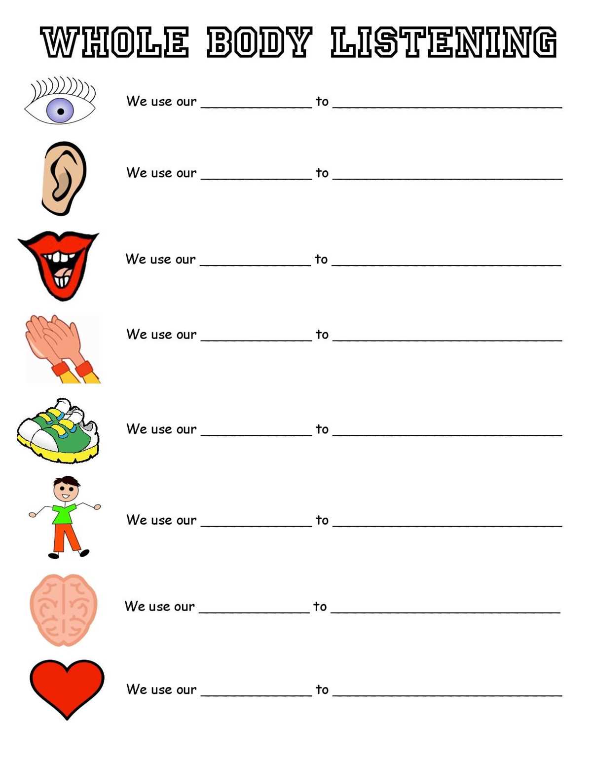 active listening worksheets