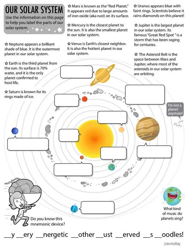 space worksheets