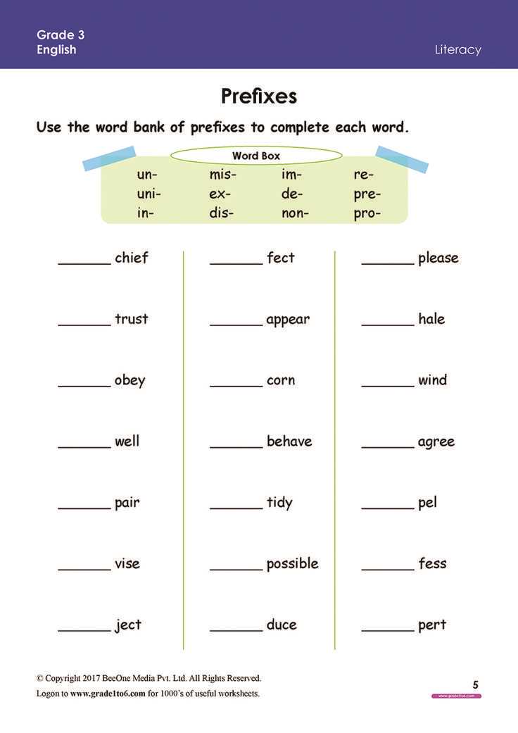 english worksheet for class3