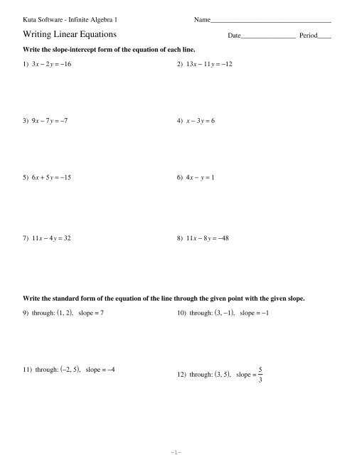 finding x and y intercepts worksheet kuta