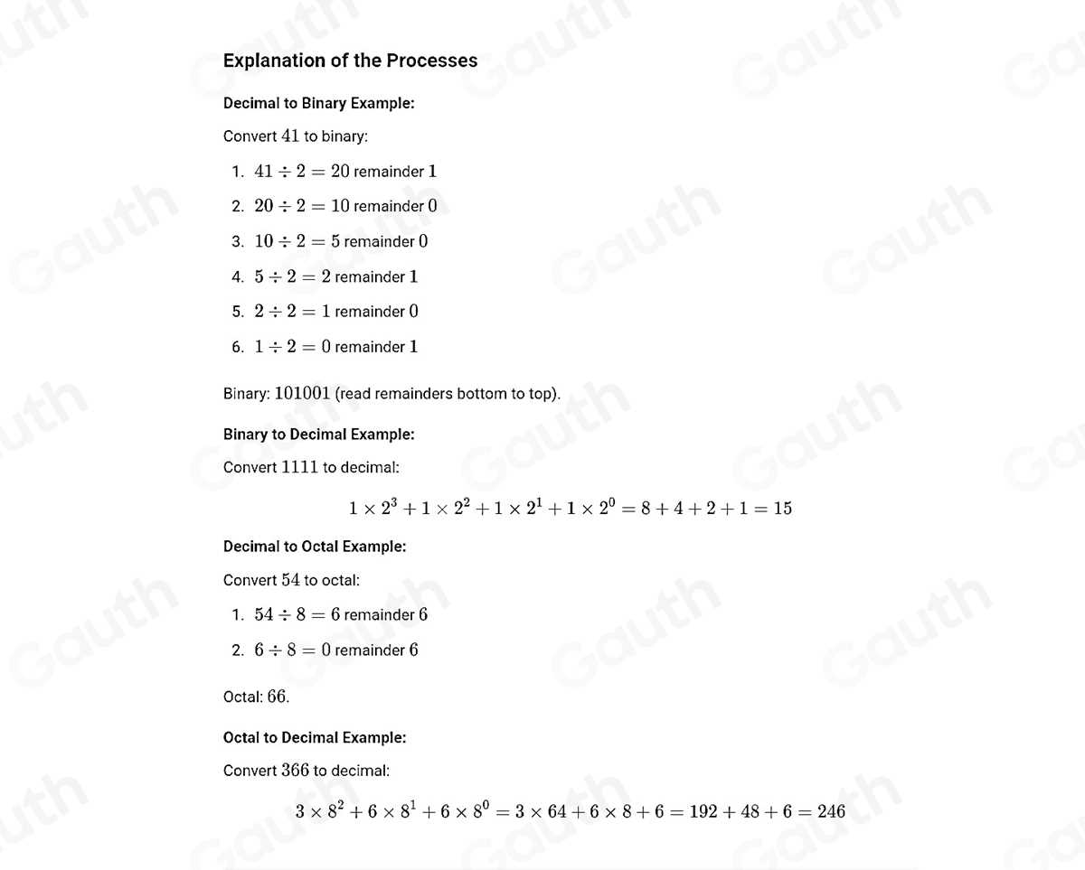 binary decimal octal hexadecimal worksheet