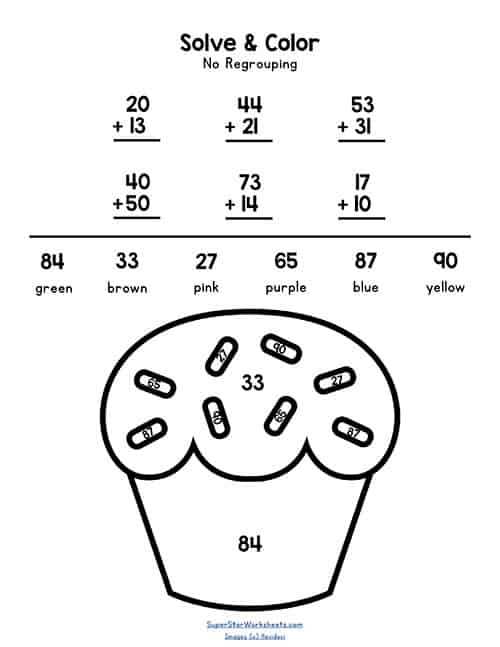 double digit addition worksheet