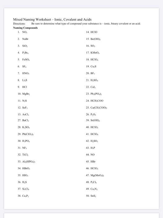 covalent binary compounds worksheet