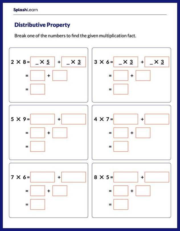 area and the distributive property worksheet