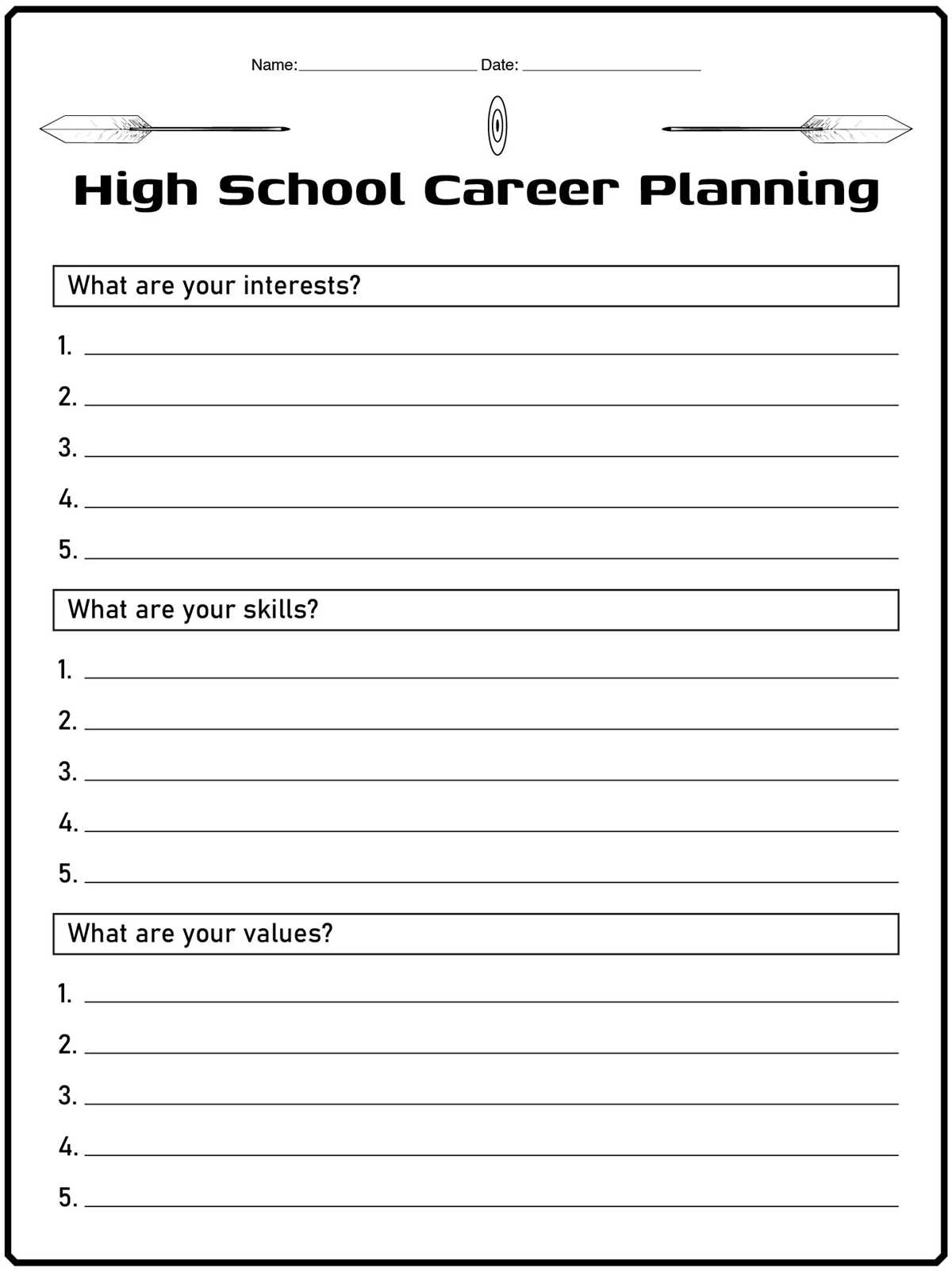job research worksheet