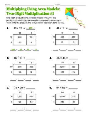 two digit multiplication worksheets with grid