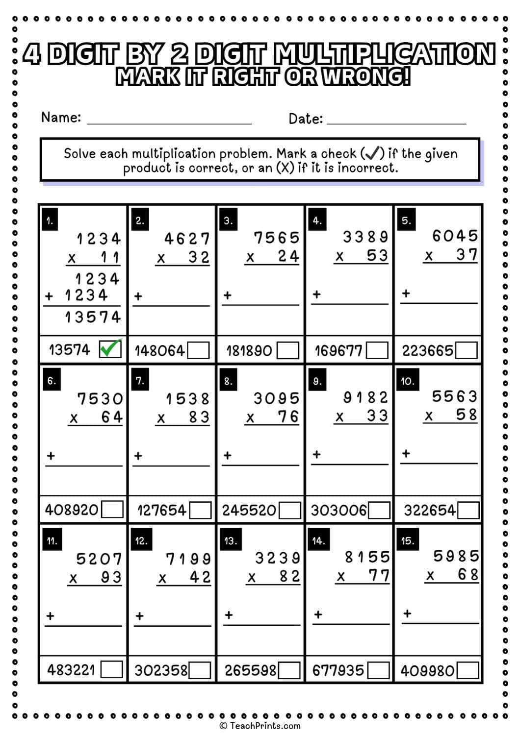 two digit multiplication worksheets