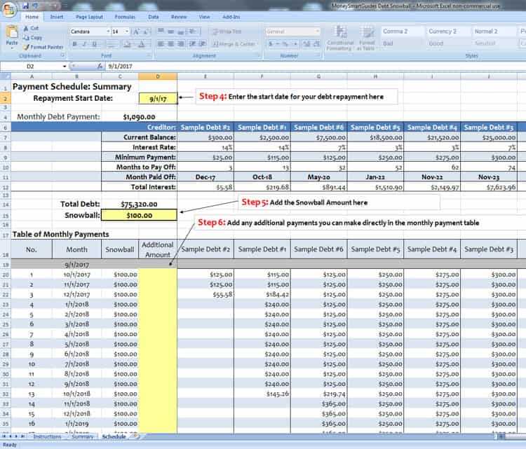 debt snowball worksheet excel debt snowball worksheet excel