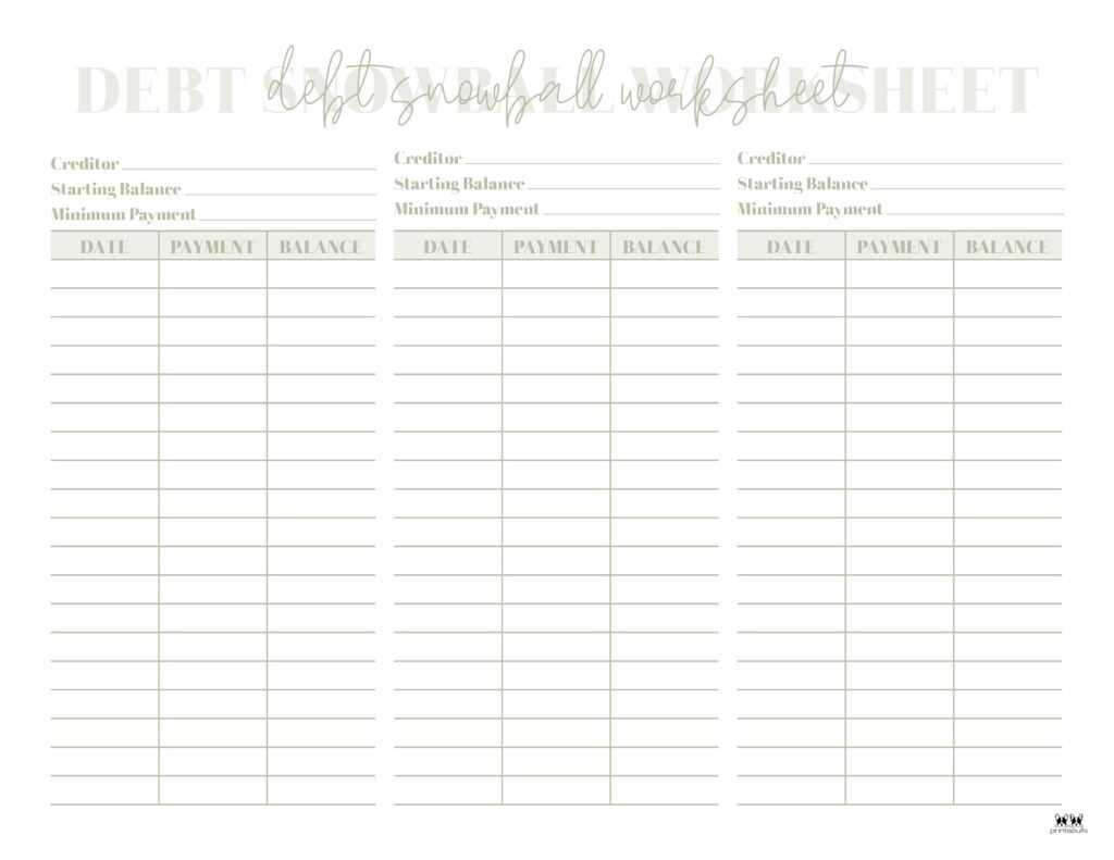 debt eliminator worksheet