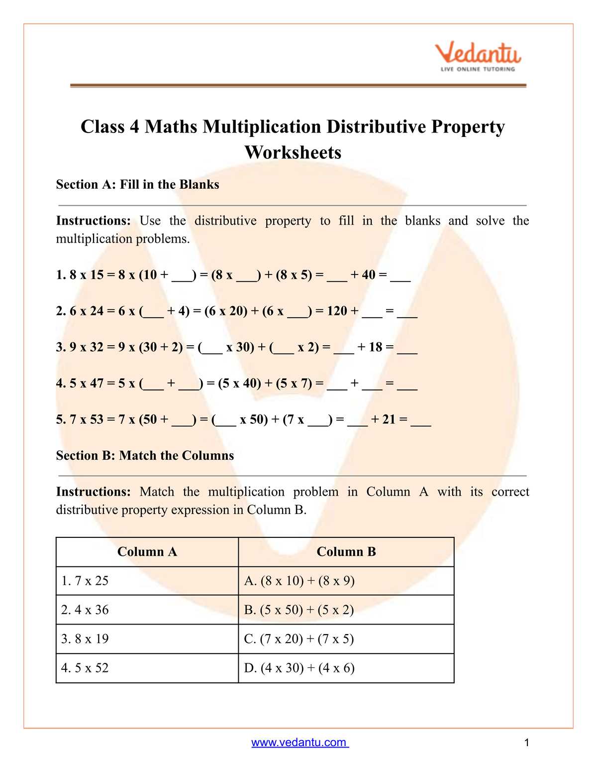 multiplication for 4th graders worksheets