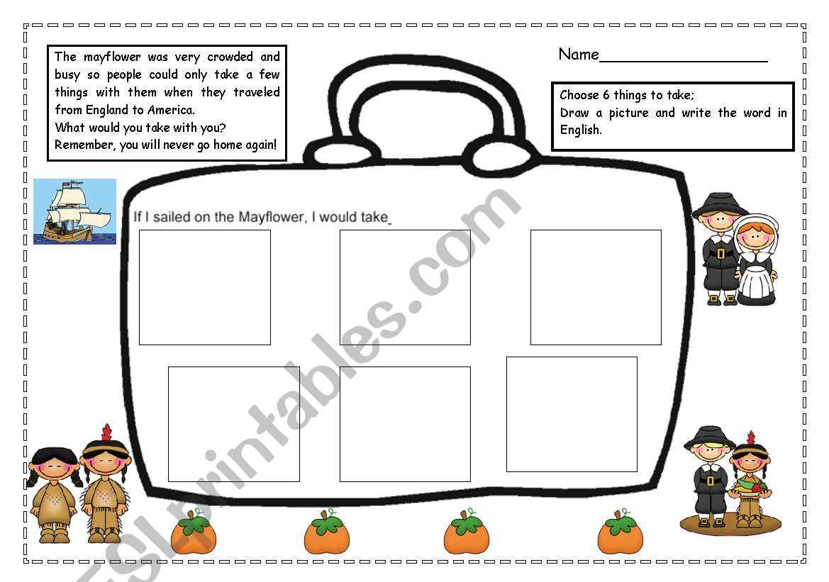 mayflower worksheet