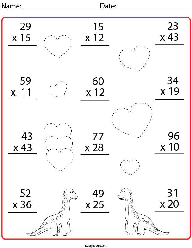 two digit multiplication worksheets