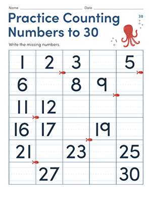 fill in the number worksheets for kindergarten