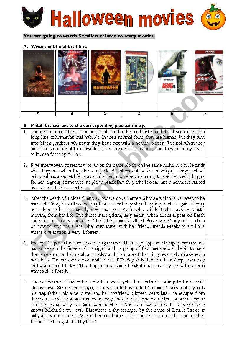 movie worksheets