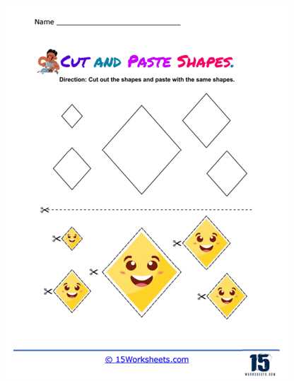 cut and paste shapes worksheets