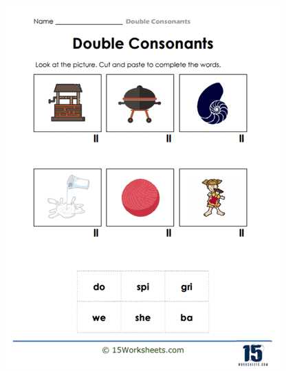double consonant worksheets for kindergarten