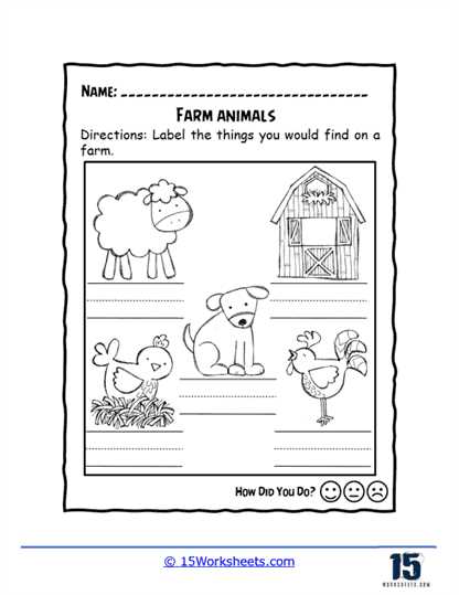 farm animals worksheet for preschool