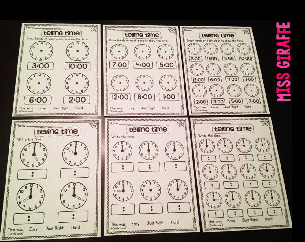 second grade telling time worksheets