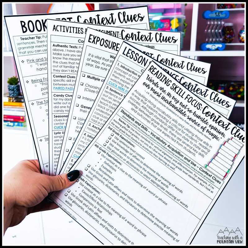 context clues worksheets 3rd grade
