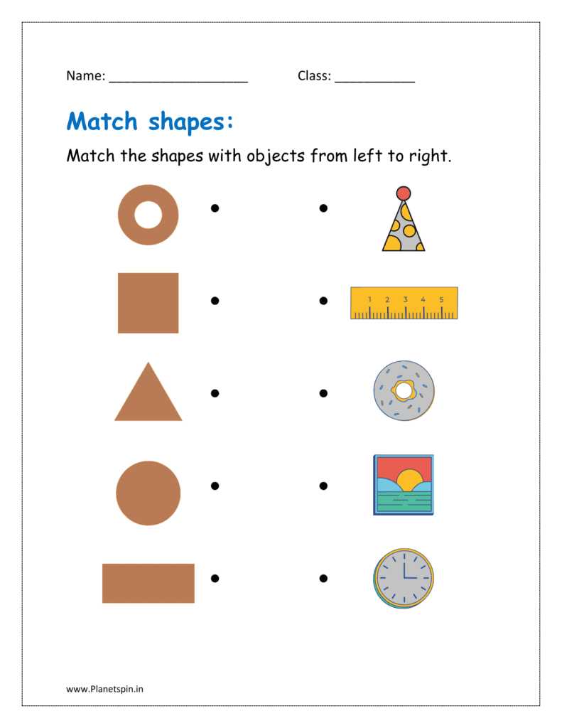 matching shapes worksheets for kindergarten
