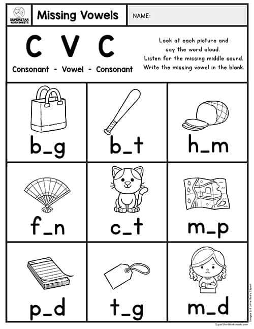 cvc short a worksheets