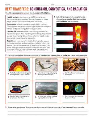 worksheet conduction convection radiation