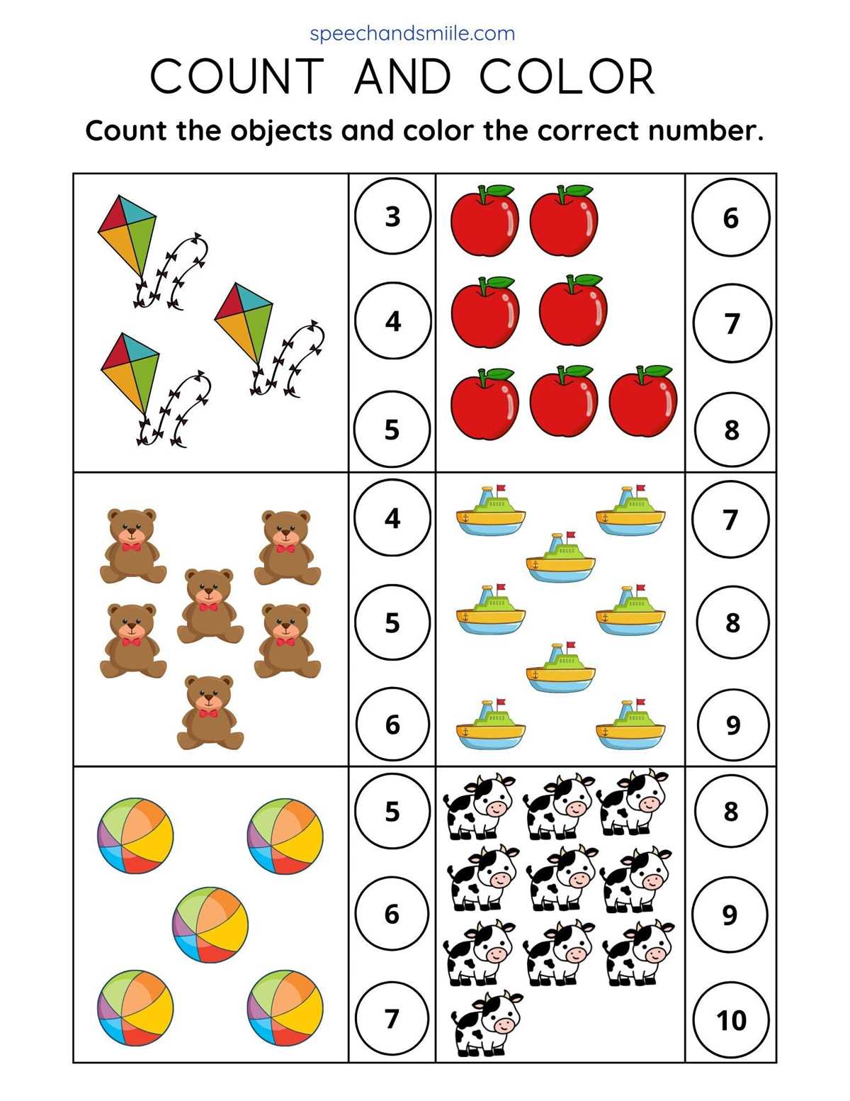 counting printable worksheets