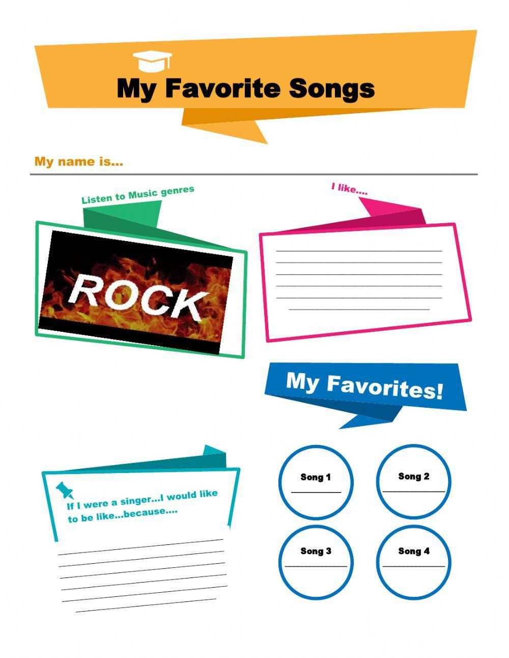 my favorites worksheet