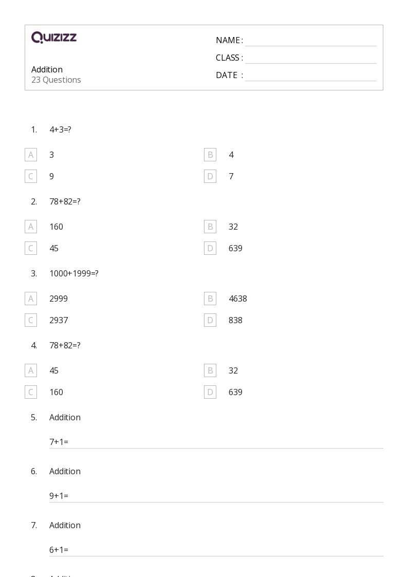 adding worksheets 3rd grade