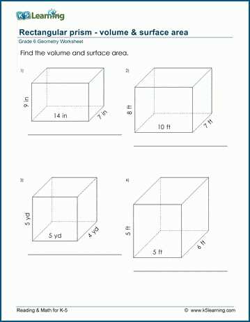 area and surface area worksheets grade 6