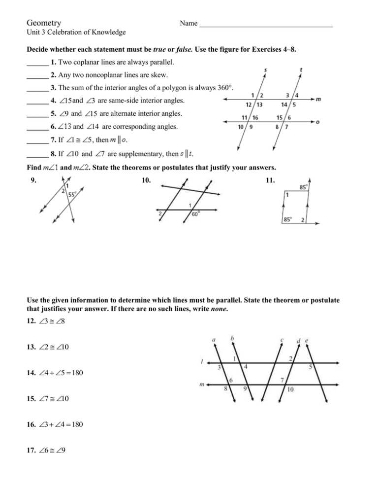 angle relationships in circles worksheet