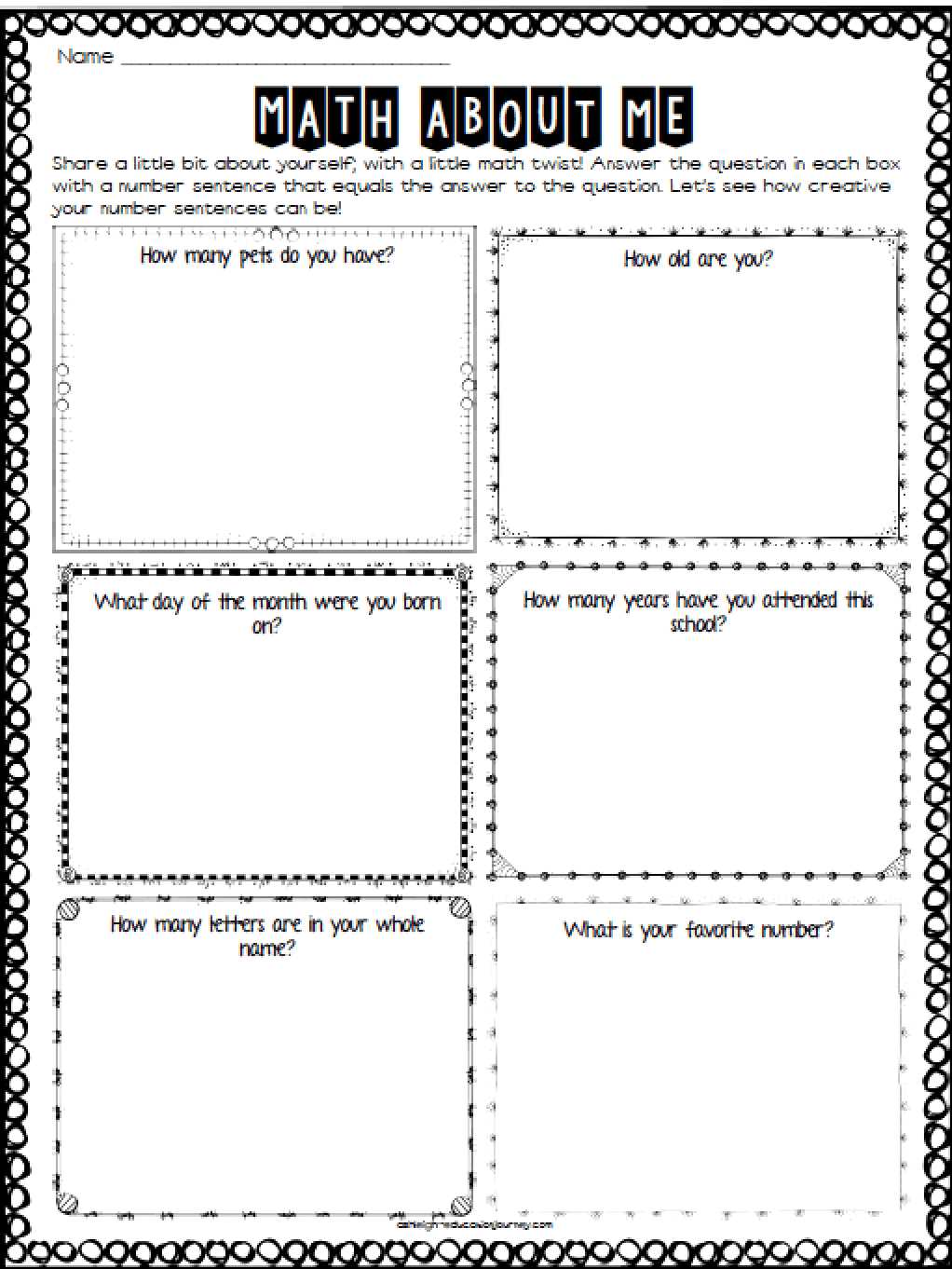 first day of school worksheets 5th grade