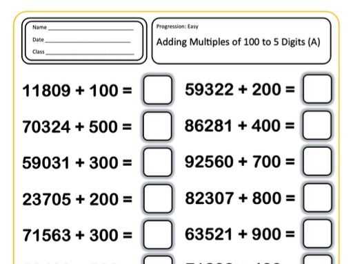addition 5 digit numbers worksheets