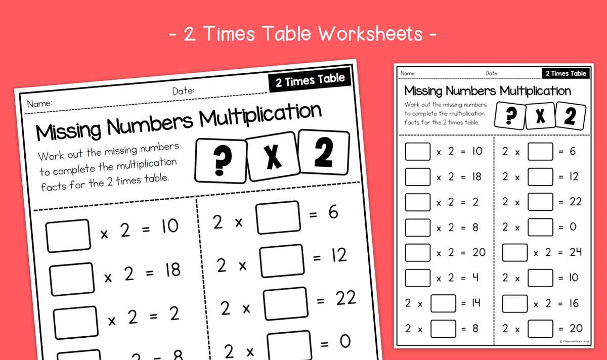 multiplication worksheets 2 times tables