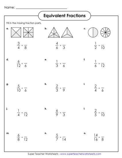 generate equivalent fractions worksheet