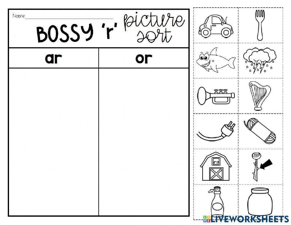 free bossy r worksheets