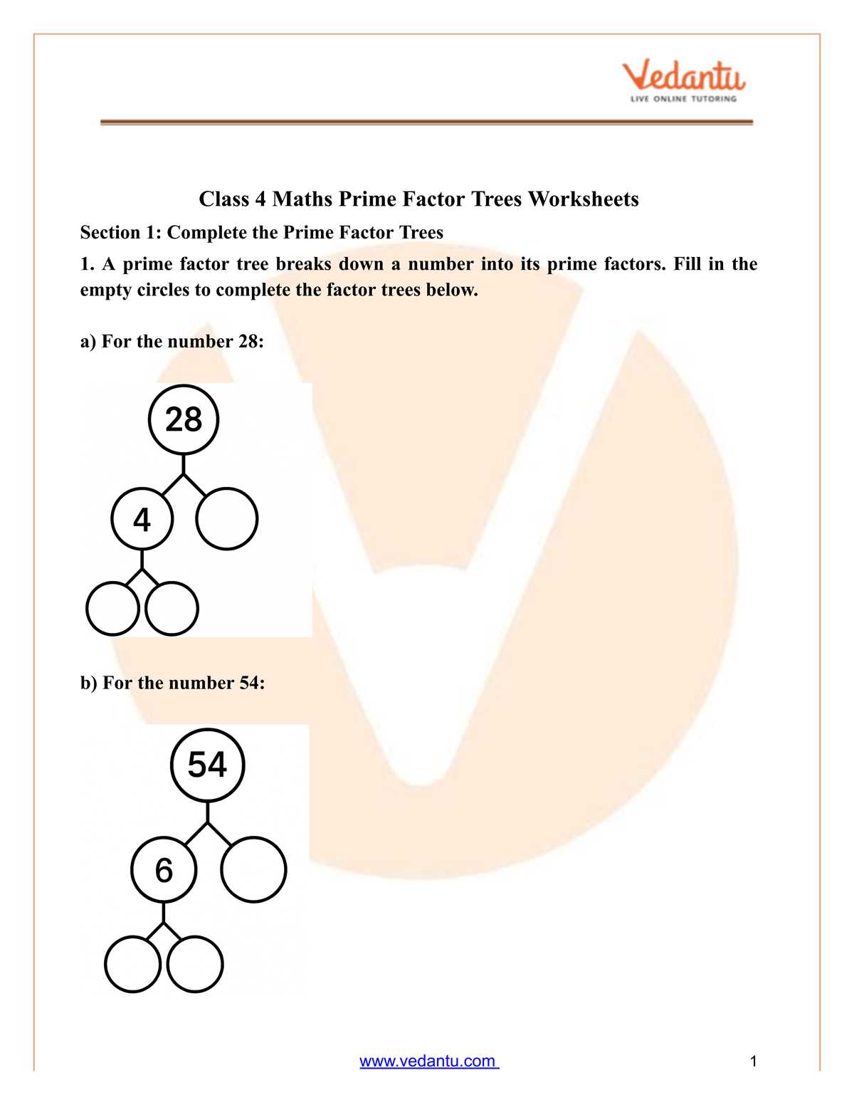 factoring tree worksheets printable