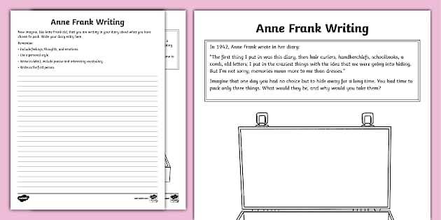 anne frank activities worksheets