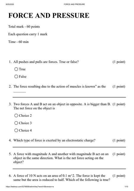 force and pressure class 8 worksheets force and pressure class 8 worksheets