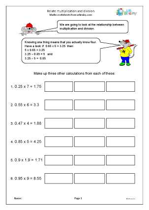 dividing by 6 worksheet