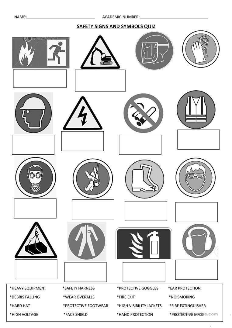 common signs and symbols worksheets
