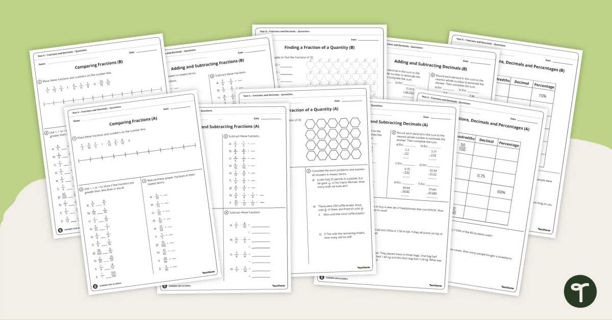 adding fractions year 6 worksheet