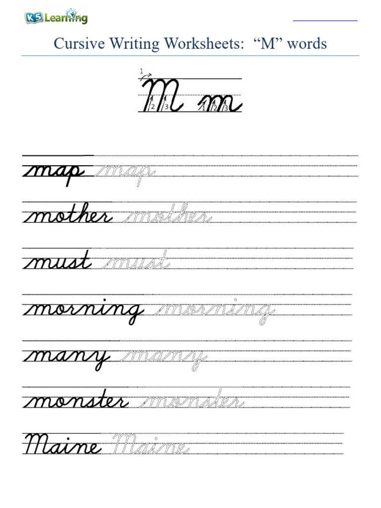 learning cursive writing worksheets