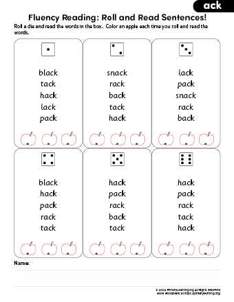 ack family worksheets