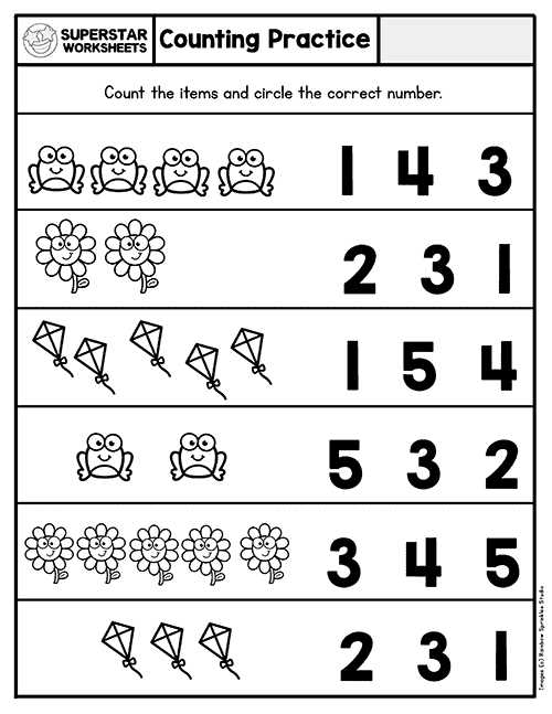 kindergarten math counting worksheets