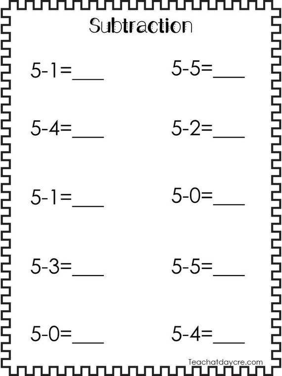 print subtraction worksheets