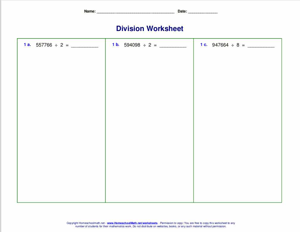 7th grade long division worksheets