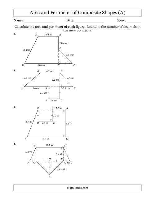 composite figures worksheet 7th grade